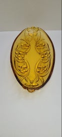 Listing 5 of 8 for Bagley art deco amber glass floral dish