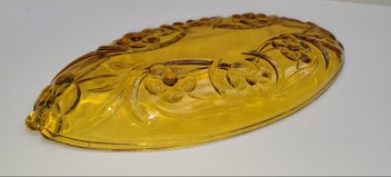 Listing 8 of 8 for Bagley art deco amber glass floral dish