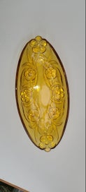 Listing 7 of 8 for Bagley art deco amber glass floral dish