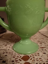 Listing 2 of 4 for Uranium Art Deco Jadiete Footed Sugar Bowl