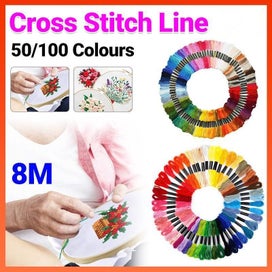 Listing 2 of 5 for Colourful Egyptian Cross Stitch Cotton Embroidery Threads 50Pcs (50 Colours)