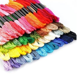 Listing 3 of 5 for Colourful Egyptian Cross Stitch Cotton Embroidery Threads 50Pcs (50 Colours)