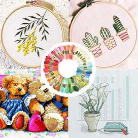 Listing 4 of 5 for Colourful Egyptian Cross Stitch Cotton Embroidery Threads 50Pcs (50 Colours)