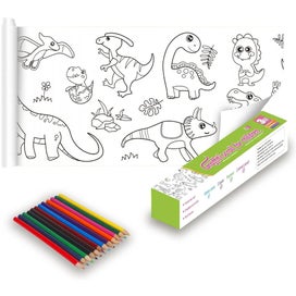 Listing 5 of 6 for 3M Diy Colouring Paper Roll With 12 Pencils Cartoon Doodle Set - Dinosaur Land(W
