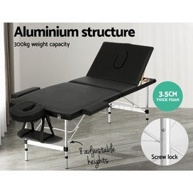 Listing 3 of 6 for Zenses Massage Table 65Cm Portable 3 Fold Aluminium Beauty Bed Black
