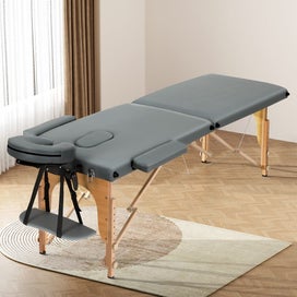 Listing 6 of 6 for Zenses Massage Table 56Cm Portable 2 Fold Wooden Beauty Bed Grey
