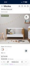 Listing 2 of 4 for Mocka Cot bundle - full cot & toddler bed conversion