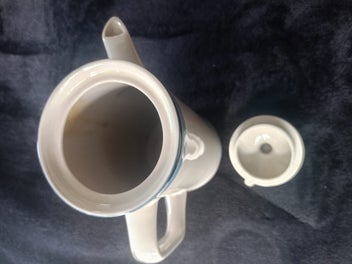 Listing 4 of 4 for RETRO 70s TRENO Japan Coffee Pot and Jug, Blue and White Stripe