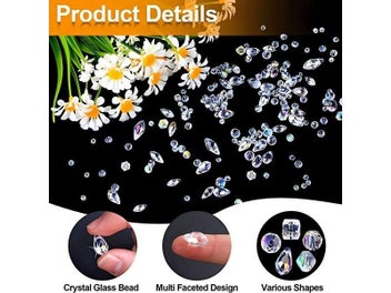 Listing 4 of 8 for 300pcs Crystal Glass Beads Mixed Crystal Glass Beads Various Crystal Beads Bulk