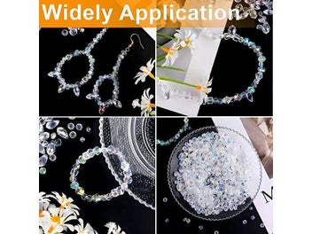 Listing 5 of 8 for 300pcs Crystal Glass Beads Mixed Crystal Glass Beads Various Crystal Beads Bulk