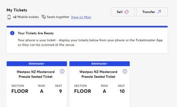 Listing 2 of 2 for SPLIT ENZ FRONT ROW SEATS WGTN CONCERT