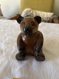 Listing 6 of 6 for Vintage small carved Teddy Bear