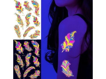 Listing 4 of 8 for Fluorescent Sticker Luminous Temporary Tattoos Stickers UV Glow Fluorescent