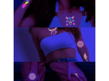 Listing 6 of 8 for Fluorescent Sticker Luminous Temporary Tattoos Stickers UV Glow Fluorescent