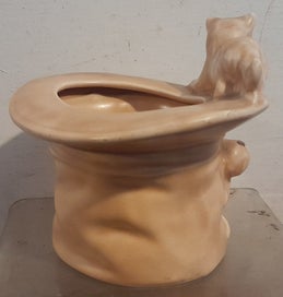 Listing 3 of 5 for SYLVAC DOG THREATENING CAT ON HAT ..VERY CUTE.