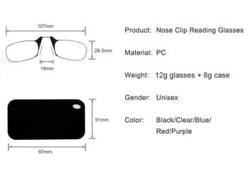 Listing 4 of 4 for Pince-nez, Nose Clip Reading Glasses, (includes Tape to secure to cellphone)