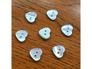 Listing 1 of 5 for 50pcs Resin Sewing Buttons Scrapbooking Heart Pearl Two Holes 11.5mm Costura