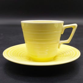 Listing 3 of 5 for Crown Ducal - 2 Yellow Coffee Duos - c1930+