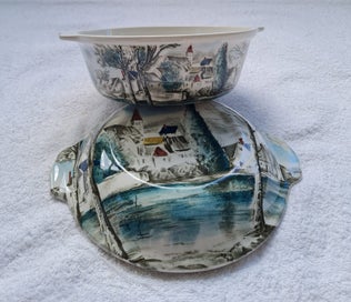 Listing 5 of 11 for Johnson Bros * Dream Town * Lidded Casserole Dish & spare lid - made in England