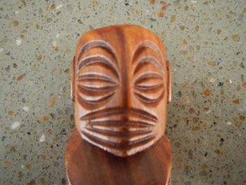 Listing 5 of 7 for a carved wooden Maori statue