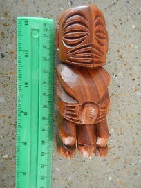 Listing 7 of 7 for a carved wooden Maori statue