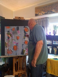 Listing 4 of 5 for ORIGINAL ACRYLIC MIXED MEDIA ABSTRACT PAINTING - Believe in Your Dreams 30"x30"