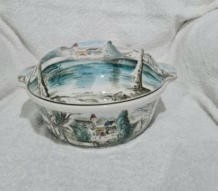 Listing 2 of 11 for Johnson Bros * Dream Town * Lidded Casserole Dish & spare lid - made in England