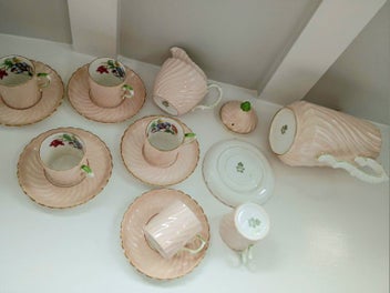 Listing 3 of 5 for A STUNNING AYNSLEY PINK SWIRL COFFEE SET