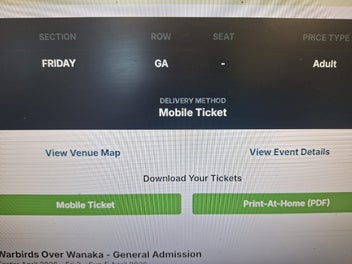 Listing 2 of 2 for Warbirds Friday GA adult x1