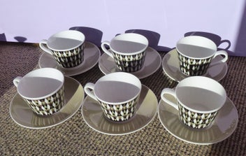 Listing 2 of 4 for 6 Royal Tuscan Fine Bone China MCM Cups and Saucers ~ CONCERTO Pattern