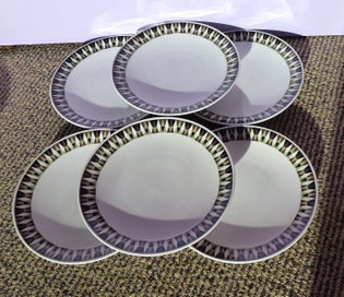Listing 2 of 3 for 6 Royal Tuscan Fine Bone China MCM Bread and Butter Plates ~ CONCERTO Pattern
