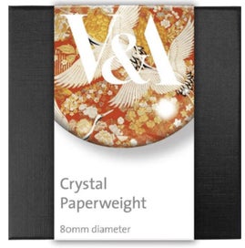 Listing 2 of 2 for Crystal Glass Dome Paperweight Museums & Galleries Kimono Cranes