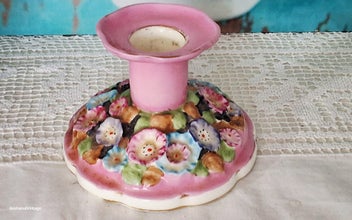 Listing 2 of 4 for Vintage Tuscan Plant Bone China Boudoir Candle Holder 1930s