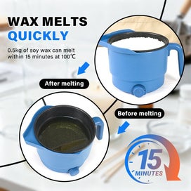 Listing 2 of 9 for 1.5L Electric Soy Wax Melter Pot Pour Spout for Small Candle Melting Beginner