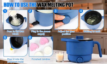 Listing 9 of 9 for 1.5L Electric Soy Wax Melter Pot Pour Spout for Small Candle Melting Beginner