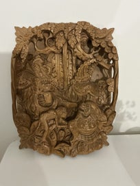 Listing 4 of 8 for Balinese Hand Carved Suar Wood Wall Art