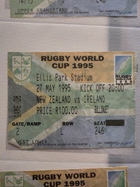 Listing 9 of 9 for 1995 Rugby World Cup Ticket Collection – FINAL + Semi + Quarter Finals (S.A)