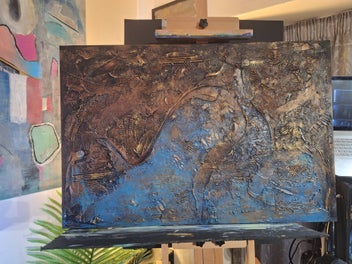 Listing 4 of 12 for ORIGINAL ACRYLIC MIXED MEDIA ABSTRACT PAINTING - Osiris