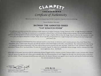 Listing 4 of 4 for New DC Comics/Warner Bros (USA) Original Drawing "Cat Scratch Fever" 1990's