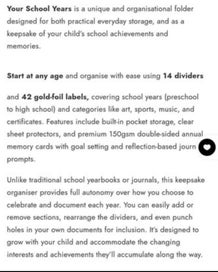 Listing 3 of 5 for *NEW* School Years Journal & Keepsake Organiser