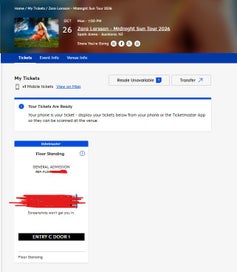 Listing 2 of 2 for (Monday) Zara Larsson Standing General Admission Ticket (Auckland Spark Arena)