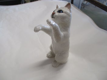 Listing 3 of 4 for *SH 984 - Vintage Beswick Figurine - Unusual White Cat Standing Up
