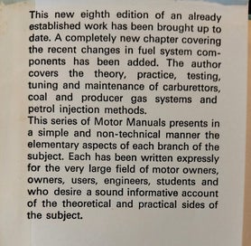 Listing 3 of 19 for Motor Manuals Carburetors & Fuel Injection Systems Arthur W.Judge book
