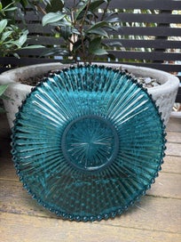 Listing 5 of 6 for VINTAGE MURANO TEAL GLASS PLATE