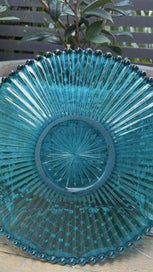 Listing 6 of 6 for VINTAGE MURANO TEAL GLASS PLATE