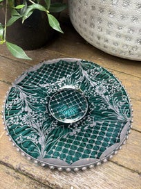 Listing 2 of 6 for VINTAGE MURANO TEAL GLASS PLATE
