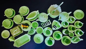 Listing 3 of 20 for Crown Ducal Green china collection art deco made in England