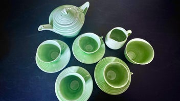 Listing 17 of 20 for Crown Ducal Green china collection art deco made in England