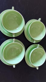 Listing 14 of 20 for Crown Ducal Green china collection art deco made in England