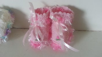 Listing 1 of 1 for KNITTED BOOTIES Pink NBplus P F F